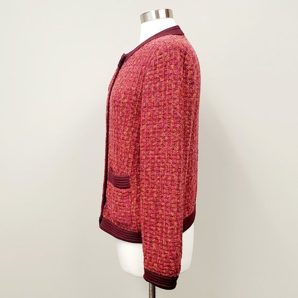 St John Sport Wool Blend Knit Cardigan Sz Medium - Picture 5 of 11